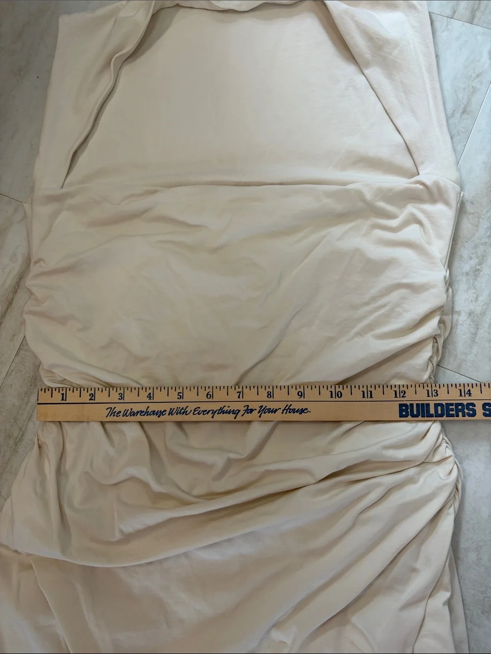 Abercrombie & Fitch Modal Blend Ruched Maxi Cream Bodycon Soft Girl Dress Bridal